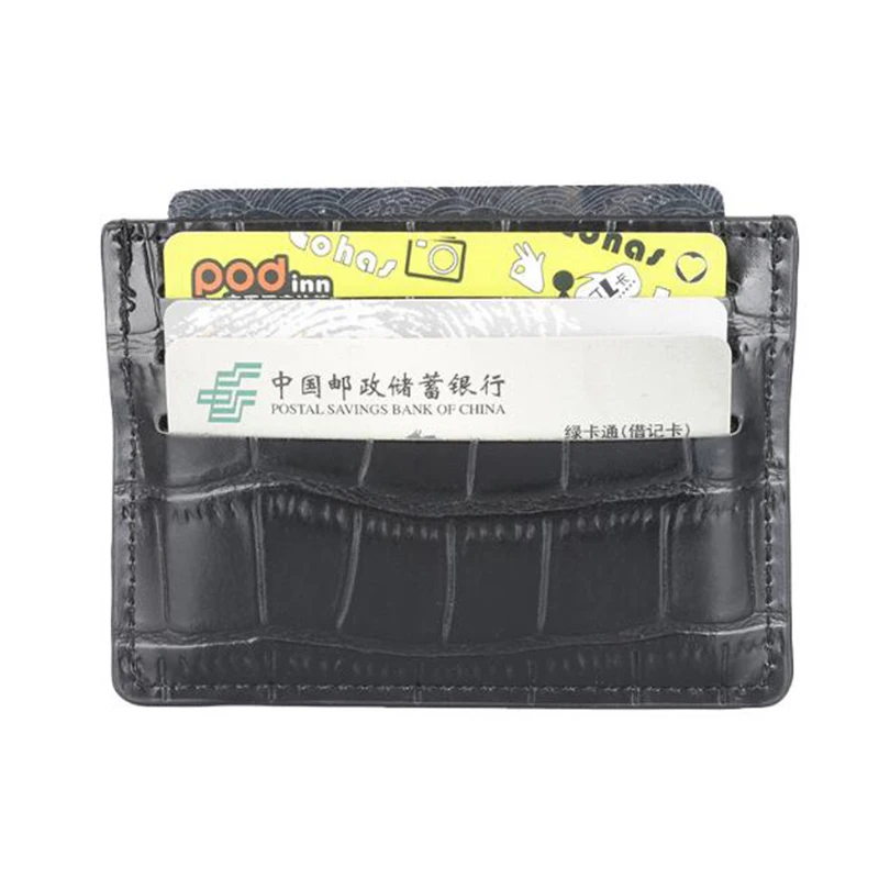 

Crocodile pattern card package ultra-thin mini portable multi-card bus card set leather card holder letter of credit