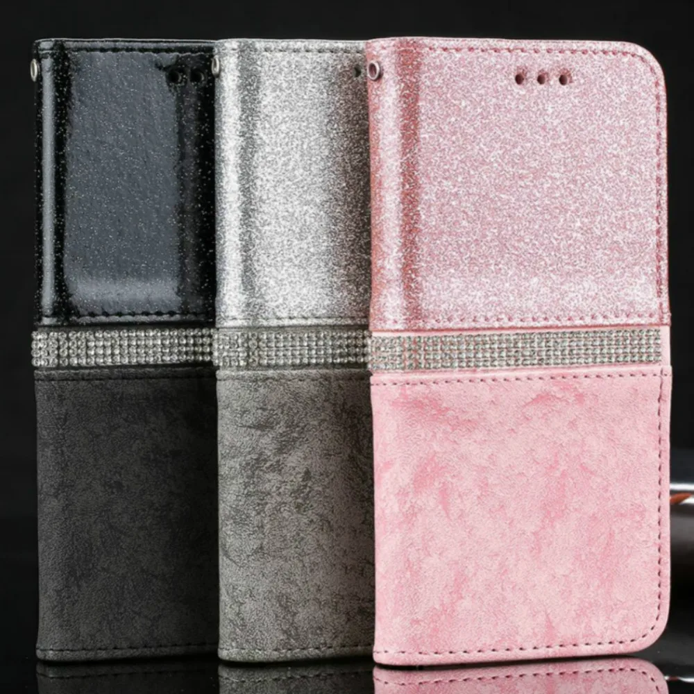 LCHULLE роскошный флип-кошелек кожаный чехол для IPhone 7 Plus 8 6S 6 5 5S SE блестящий телефона