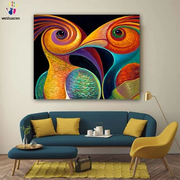 

DIY colorings pictures by numbers with colors Two parrots picture drawing painting by numbers framed Home