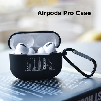 

Painted Pattern Paris New York Silicone Wireless Bluetooth Earphone Charging Box Protective Case Cover For Airpods Pro Case