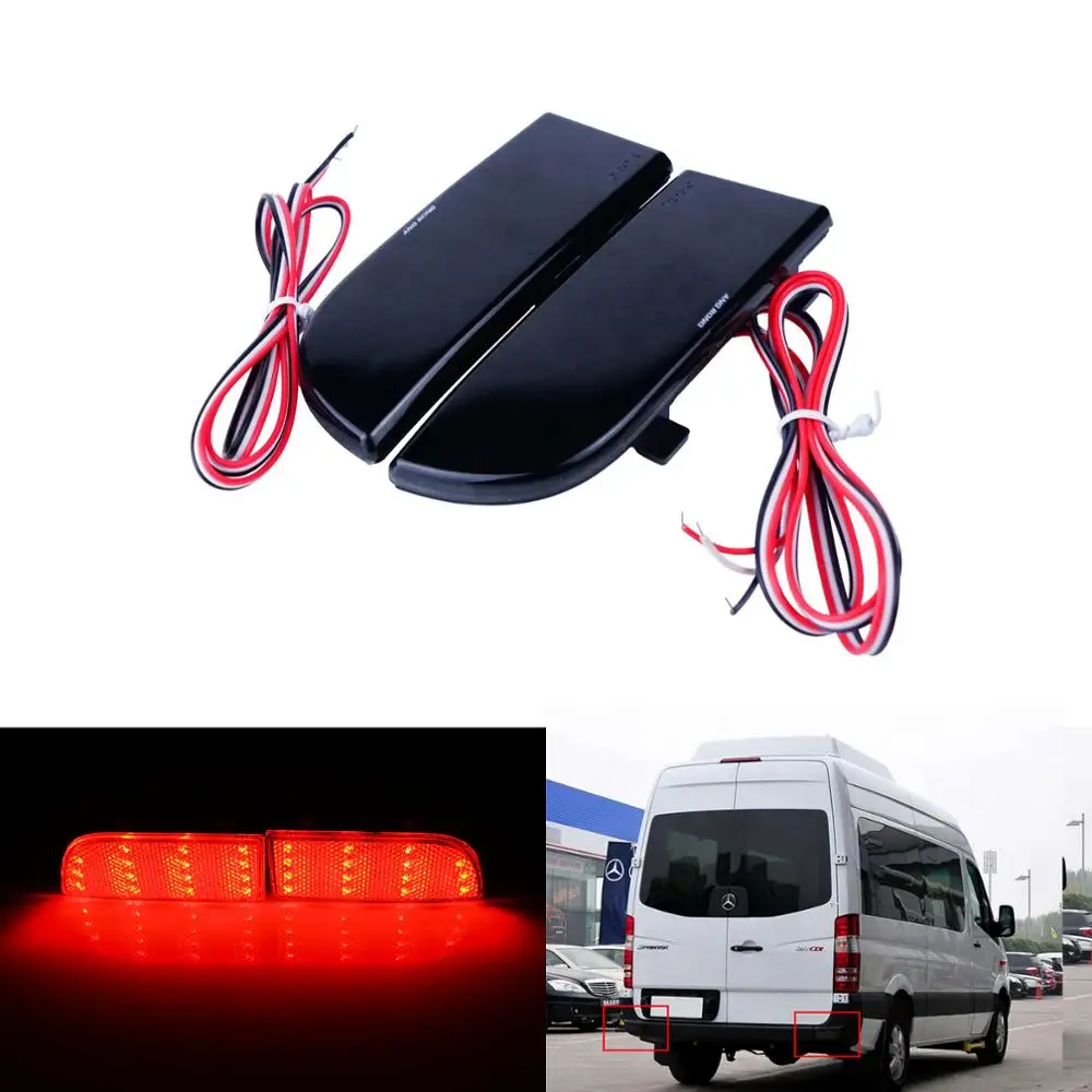 

ANGRONG Rear Bumper Reflector Tail Stop Brake Light Smoked Lens Cover L+R For Mercedes Benz V-Class Vito Viano W639
