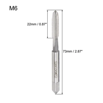 

uxcell Metric Machine Tap Left M6 Thread 1 Pitch H2 Accuracy 3 Flutes High Speed Steel 2pcs