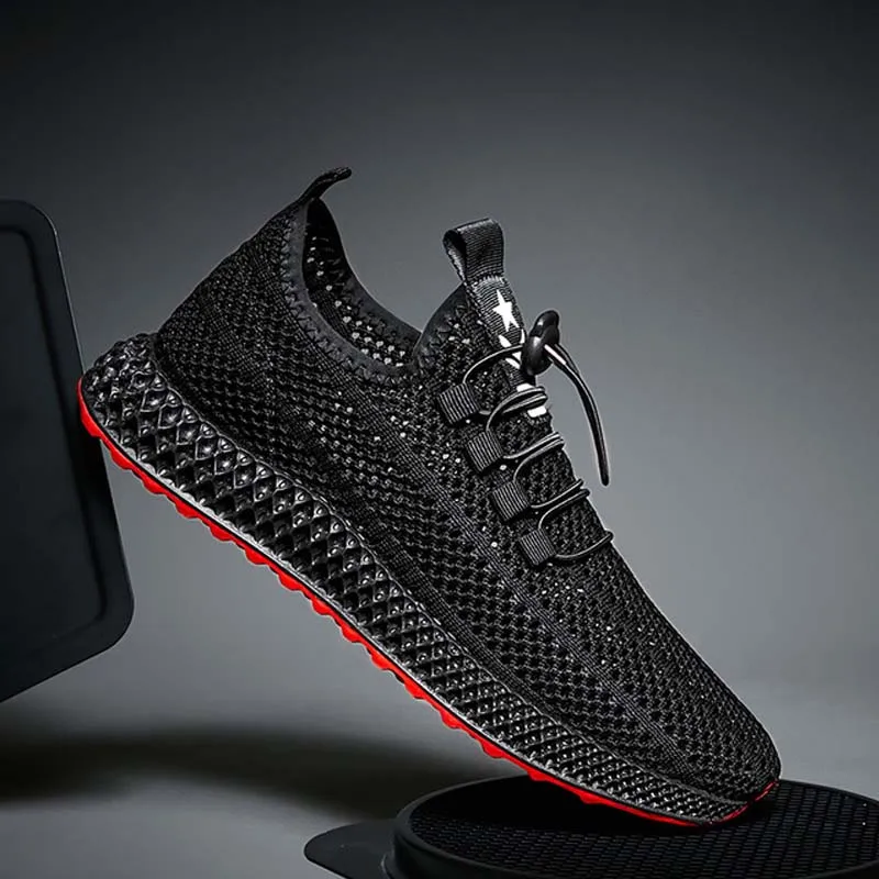 Zapatillas de deporte de malla transpirable para hombre, calzado deportivo antiolor, suela gruesa y suave, informal, a la moda, para verano