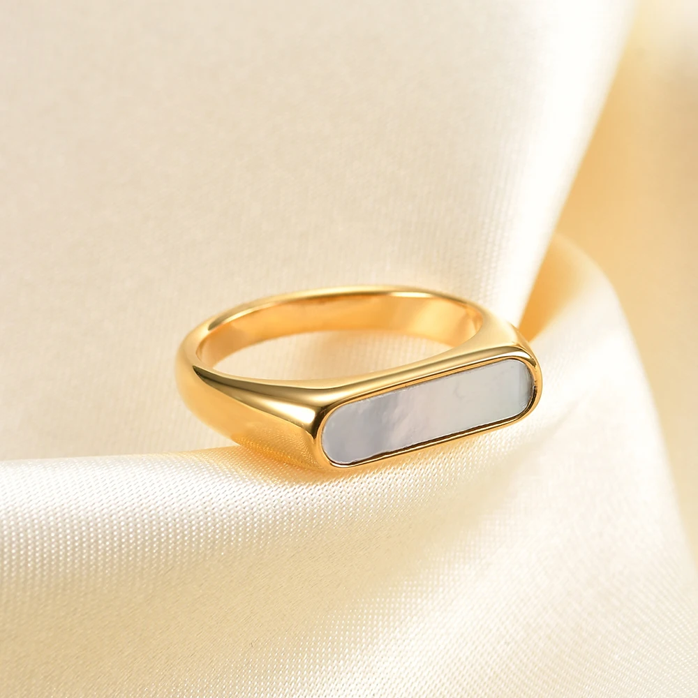 2021 New Ins Style Matching Drop Glaze Gold Statement Rings For Women Christmas Gift Stainless Steel Gothic Jewelry Accessories