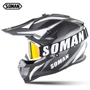 

ECE Helmets Motorcycle Helmet Flip up Motocross Helmets+SM15 Goggles casco capacete moto Motorbike For Soman SM633 Full Face