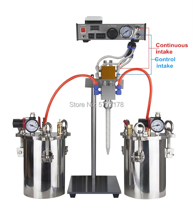 36AB Semi-automatic glue dispenser A B mixed Doming liquid glue distribution 3L stainless steel pressure tank for epoxy resin