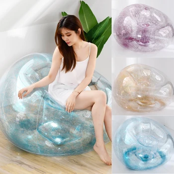 

Lounger Lazy Bag Beach Inflatable Sofa Confetti Rose Gold Glitter PVC Waterproof Comfortable Indoor Outdoor