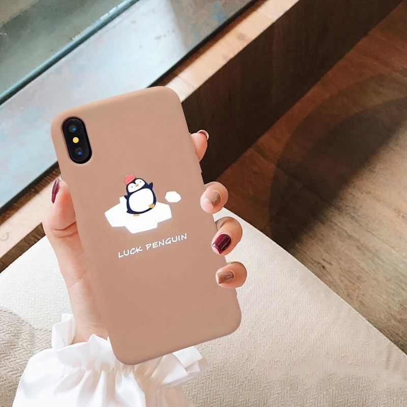 Милый чехол для телефона GYKZ North Pole Penguin iPhone X 11 Pro XR XS Max 6 6s 7 8 Plus Мягкая матовая