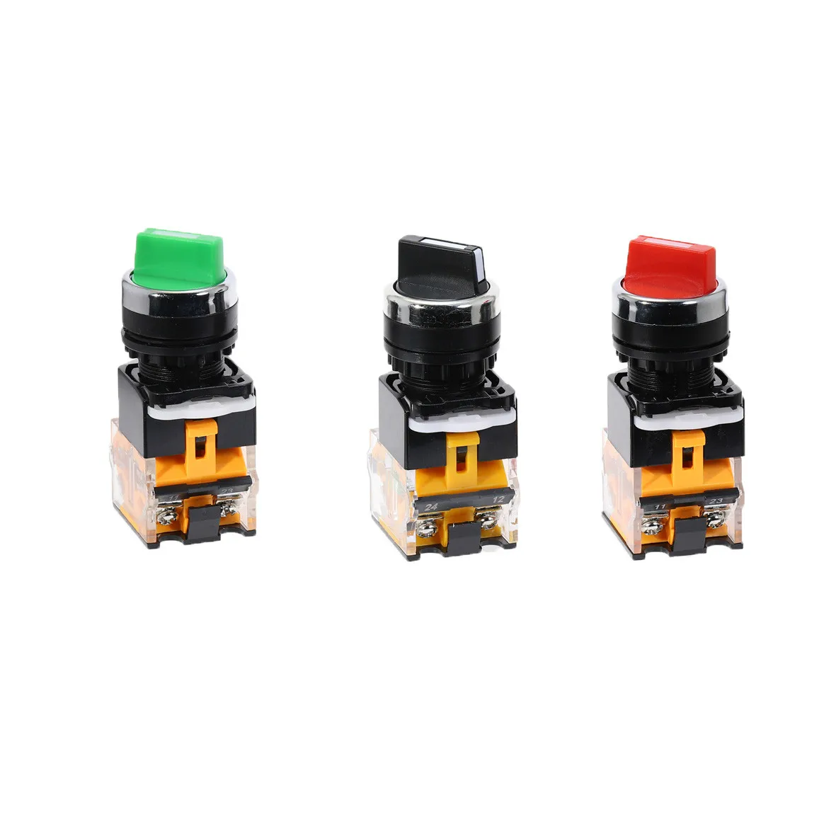 

1pcs 22mm Self-lock Selector Switch 1NO1NC 2 Positions Rotary Switches DPST 4 screws 10A400V Power Knob Switch ON/OFF