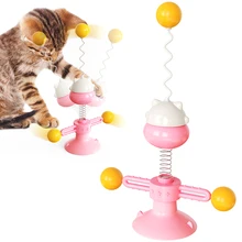 

Cat Training Toy Spring Cat Turntable Kitten Teaser Stick Kitten Interactive Balance Turntable Ball Cat Chasing Toy Pet Supplies