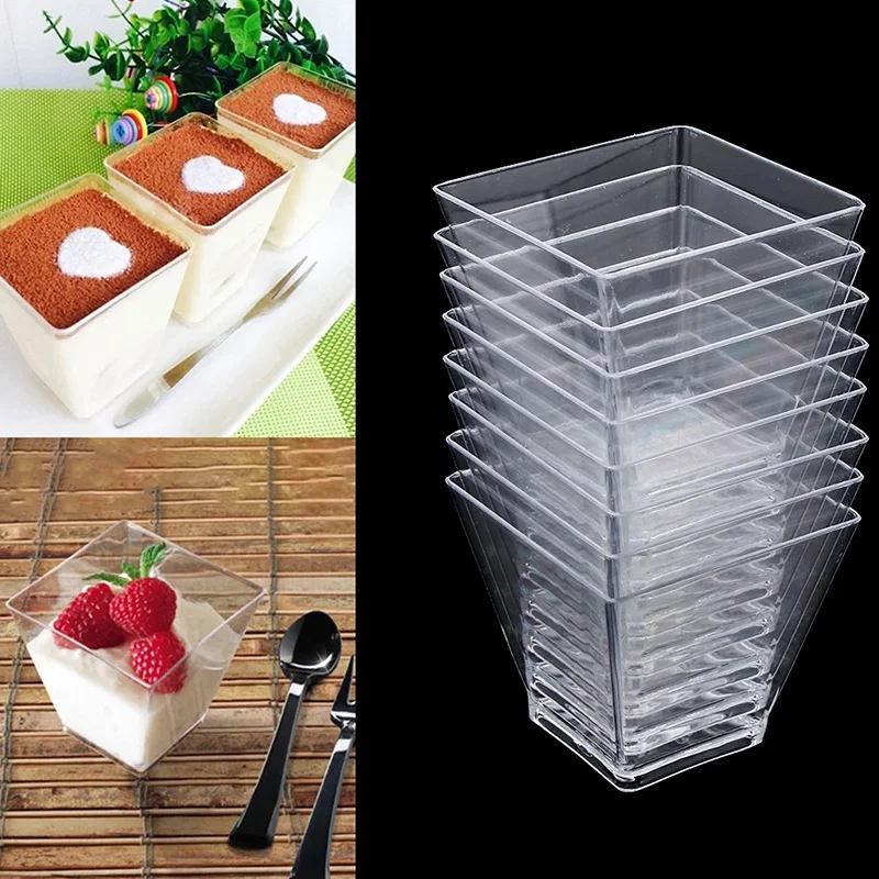 Одноразовый контейнер для десертов 10 шт. чашка Свадебная вечеринка прозрачная