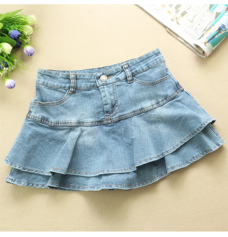 Летняя джинсовая юбка трапециевидной формы с низкой талией, женские сексуальные плиссированные мини джинсовые юбки в Корейском стиле, повседневные Faldas Mujer