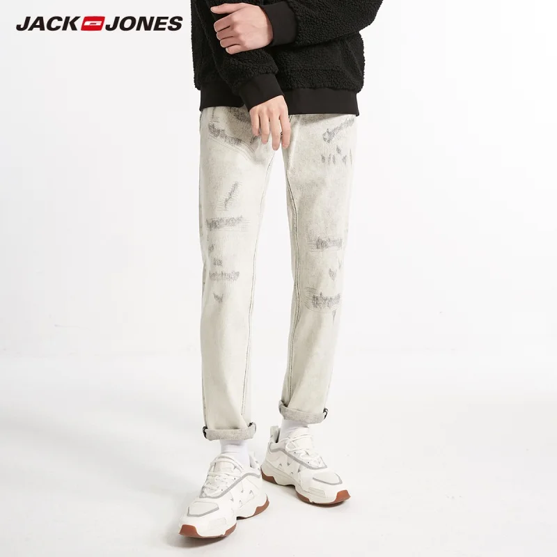 JackJones зимние мужские модные трендовые Белые Повседневные джинсы 218432511 - Цвет: GREY DENIM