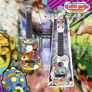 

Creative Graffiti Children's Guitar Beginner Playable Instruments Early Education Interest Cultivation Simulated Toys Gift