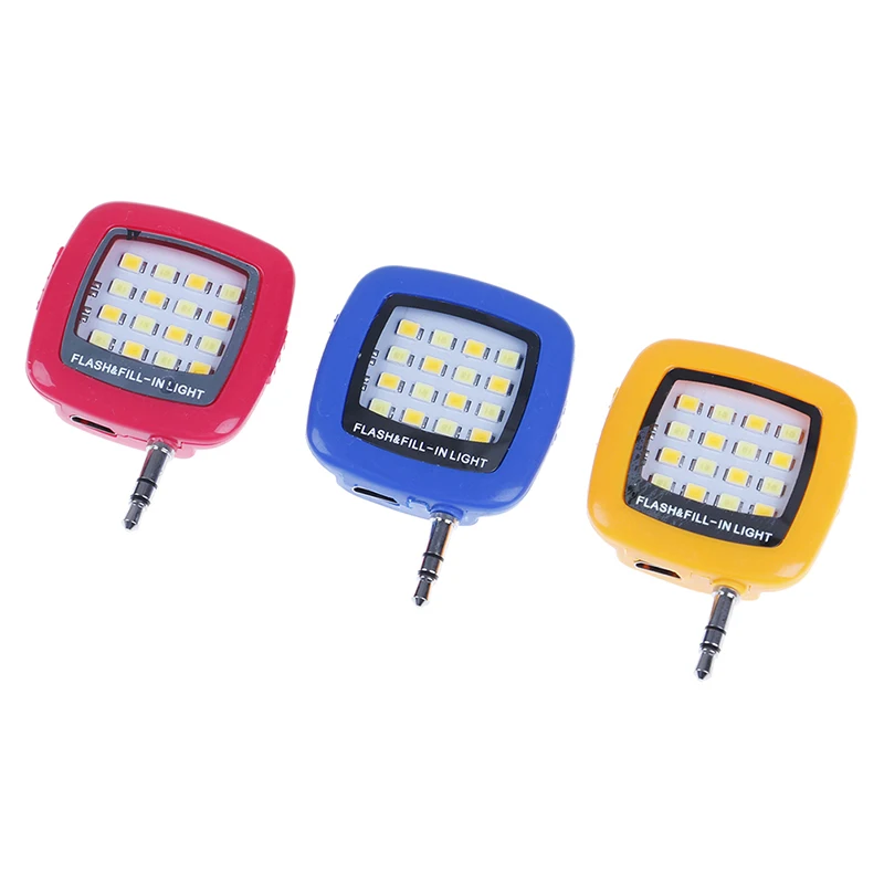 Mobile Phone 16 LED Flash Light Adjustable Fill light For iPhone Universal Android Phones Mini Selfie Flashlight