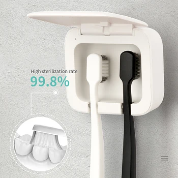 

UV Rechargeable Toothbrush Sanitizer Toothbrush Holder Wall Mounted Toothbrush Organizer Electric Toothbrush Sterilizer