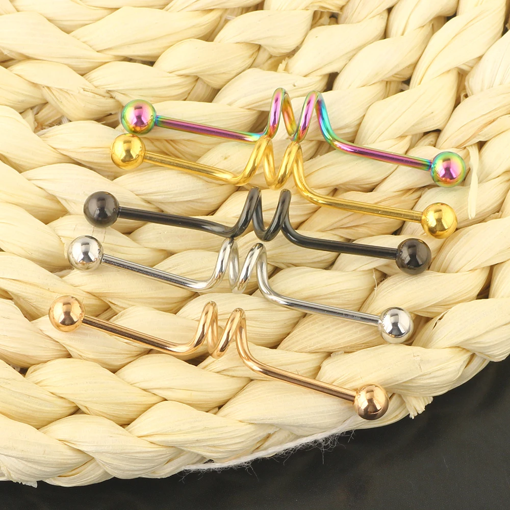 JUNLOWPY Industrial Barbells 16G Surgical Steel Industrial Piercing Jewelry for Women Men Tragus Earring Helix-Cartilage 50pcs