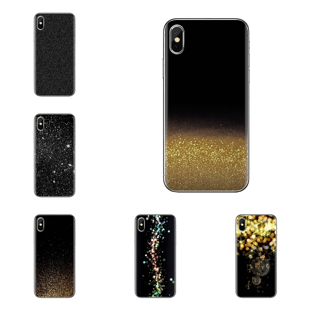 Black Glitter sparkles Silicone Case Cover For iPhone XS Max XR X 4 4S 5 5S 5C SE 6 6S 7 8 Plus Samsung Galaxy J1 J3 J5 J7 A3 A5 |