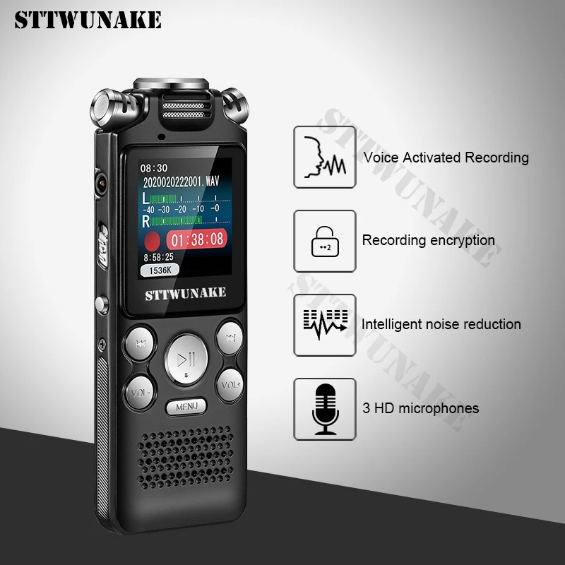 STTWUNAKE Voice recorder recording Dictaphone audio sound activated