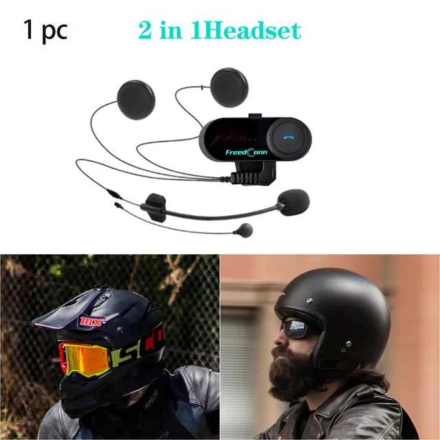 Original FreedConn TCOM VB 800m Bluetooth Motorcycle Helmet Intercom Interphone Headset With FM Radio T-COM VB Intercomunicador 1pc