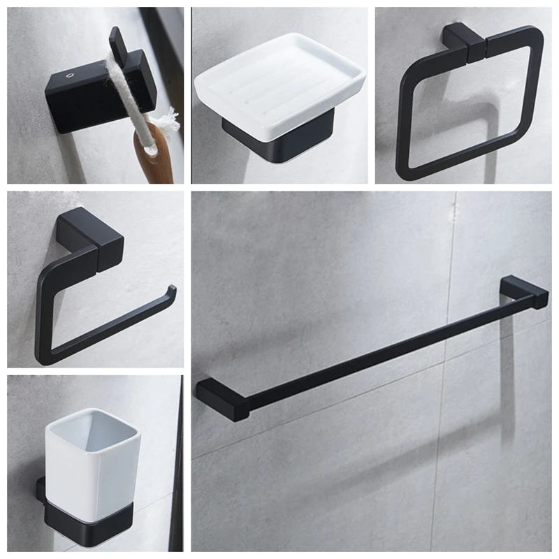 Zinc Alloy Towel Holder Wall Mounted Hanger Waterproof Bathroom Kitchen Storage Rack Shelf Bathroom Accessories Organizer Hotel