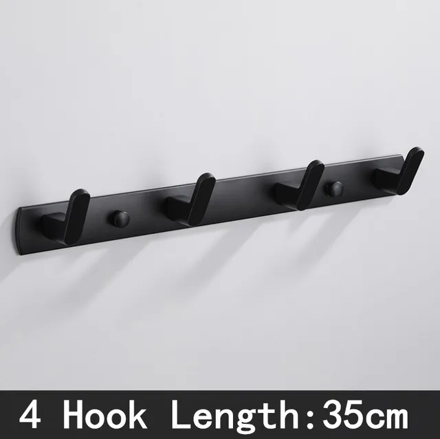 Black White Robe Hook Bathroom Kitchen Towels Bag Hat Hook Wall Mounted Clothes Coat Rack Wall Hanger Bathroom Hardware 4