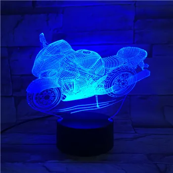 

3D Lamp Motorcycle Cool Present for Teenager 7 Colors No Remote Personalized Decoration for Indoor Led Night Light Lamp Lampara