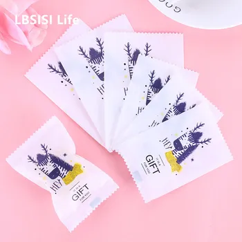 

LBSISI Life 100pcs Gift Cookie Nougat Candy Bages Snowflake Crispy Frosted Translucen Household Mechanical Seal Packing Bags