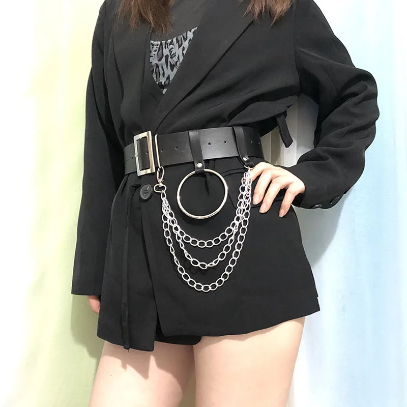 

Usexy Simple Leather Women Harness Fashion Garter Belt Body Chain Harajuku Punk Clothes Goth Accessories портупея пояс с цепочк
