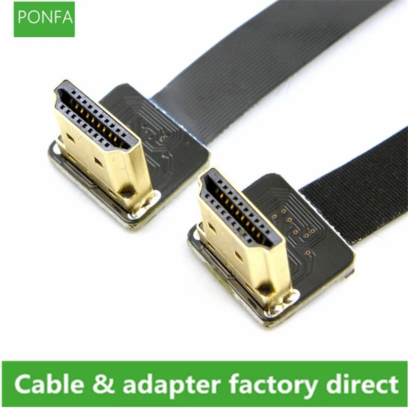FPV HDMI-совместимый штекер-гнездо адаптер 90 градусов лента FPC плоский hdmicable шаг 20pin