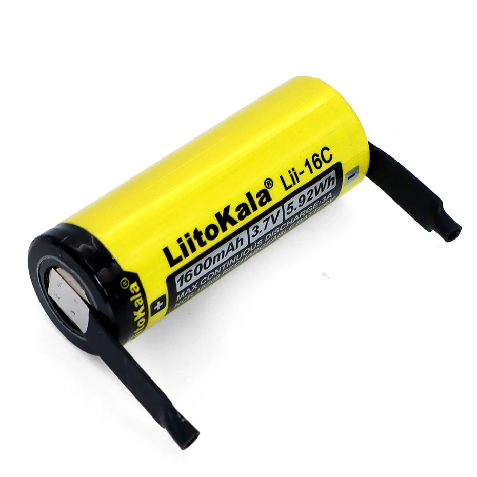 Rechargeable Lithium Batteries LiitoKala Lii-16C 18500 1600mAh 3.7 V rechargeable battery Recarregavel lithium ion battery For LED flashlight DIY Nickel