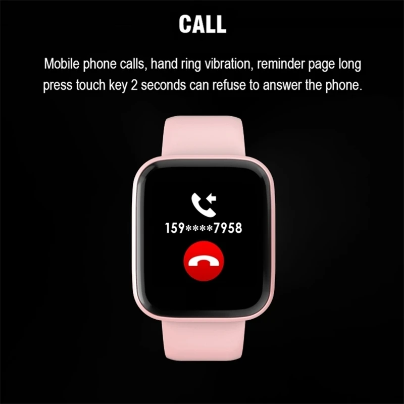 Nennbo P8 Smart Watch Heart Rate Monitor Blood Pressure oxygen Fitness Tracker Weather Anti-lost Smartwatch VS B58 W34 F10