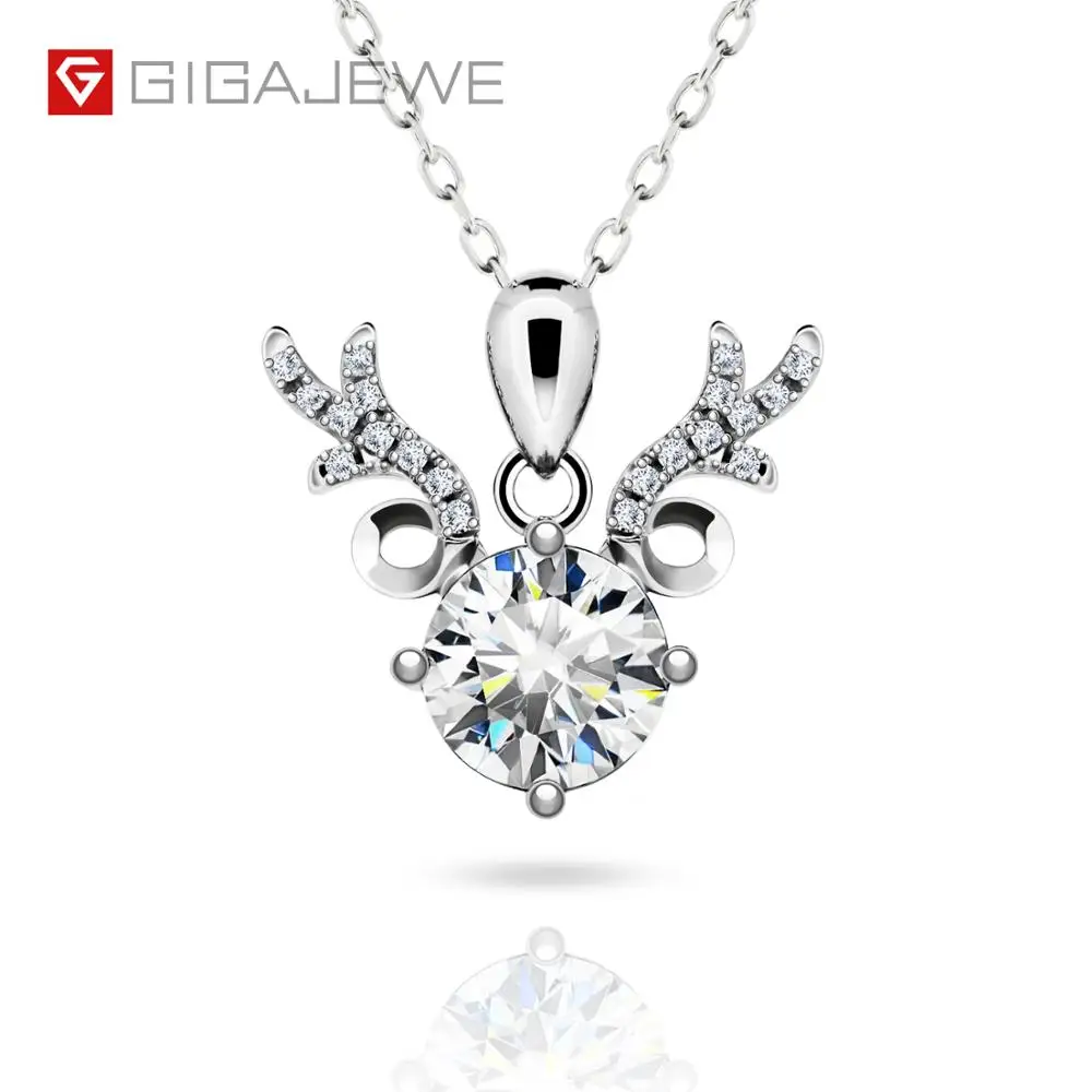 GIGAJEWE 2.0ct 8 0 мм круглая огранка EF VVS1 Moissanite 18K покрытая белым золотом 925 пробы