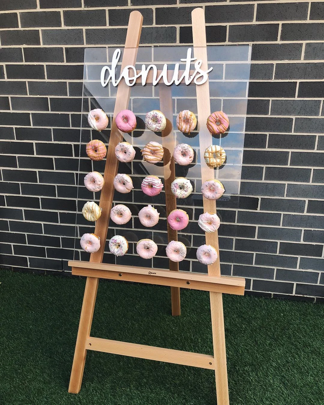 

Large Clear Acrylic Donut Wall Stand Display Rack Wedding Birthday Party Decorations, Space for 50pcs Donuts (25 pegs)
