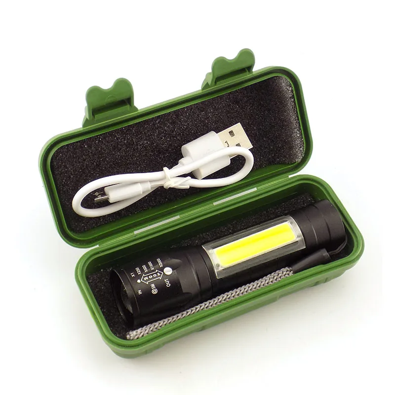 Светодиодсветильник фонарики портативные 4 режима фонарик с зумом USB зарядка Q5