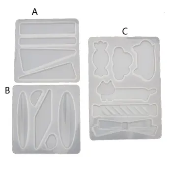 

Handmade Acrylic Resin Hair Barrettes Resin Mold Geometric Shape Alligator Hair Clips UV Epoxy Resin Mold Jewelry Tools