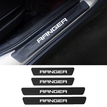 

For Ford Ranger T6 T7 T8 2004-2016 2017 2018 2019 2020 4pcs PU Leather Carbon Fiber Car Door Sill Protector Stickers Accessories