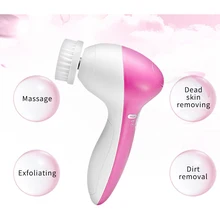 5 в 1 массаж лица электрическая щётка для очищения лица мыть аппарат для чистки лица очиститель пор кожи питание от батареи
