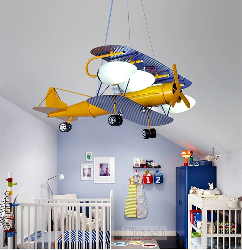 Kids Room Lamp For Children Chandelier E27 Airplane Hanging Lamp Light Kids Room Led Light Children Bedroom Lighting