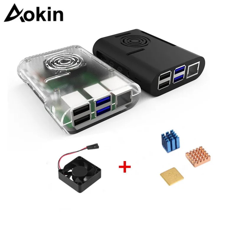 Чехол Raspberry Pi 4 пластиковый защитный чехол черный белый корпус 3 шт. радиатор и