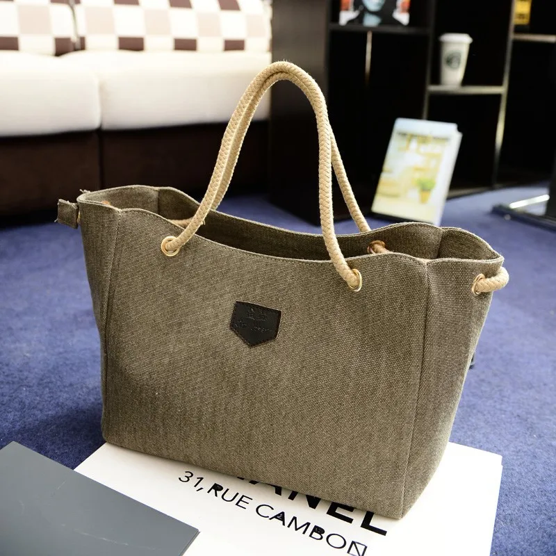 Новая стильная простая женская сумка, Холщовая Сумка в Корейском стиле, тканевая сумка, модная сумка из пеньковой веревки, заводская цена