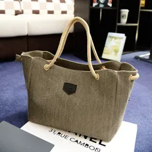 Новая стильная простая женская сумка, Холщовая Сумка в Корейском стиле, тканевая сумка, модная сумка из пеньковой веревки, заводская цена