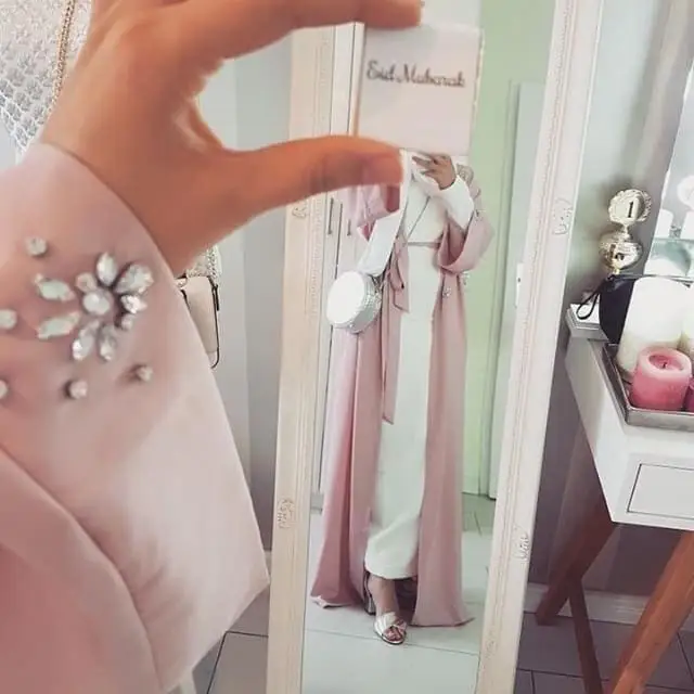 Мусульманский Кардиган со стразами и бусинами abaya длинное платье кимоно длинные халаты Jubah Дубай Ближний Восток Рамадан Арабский исламский одежда