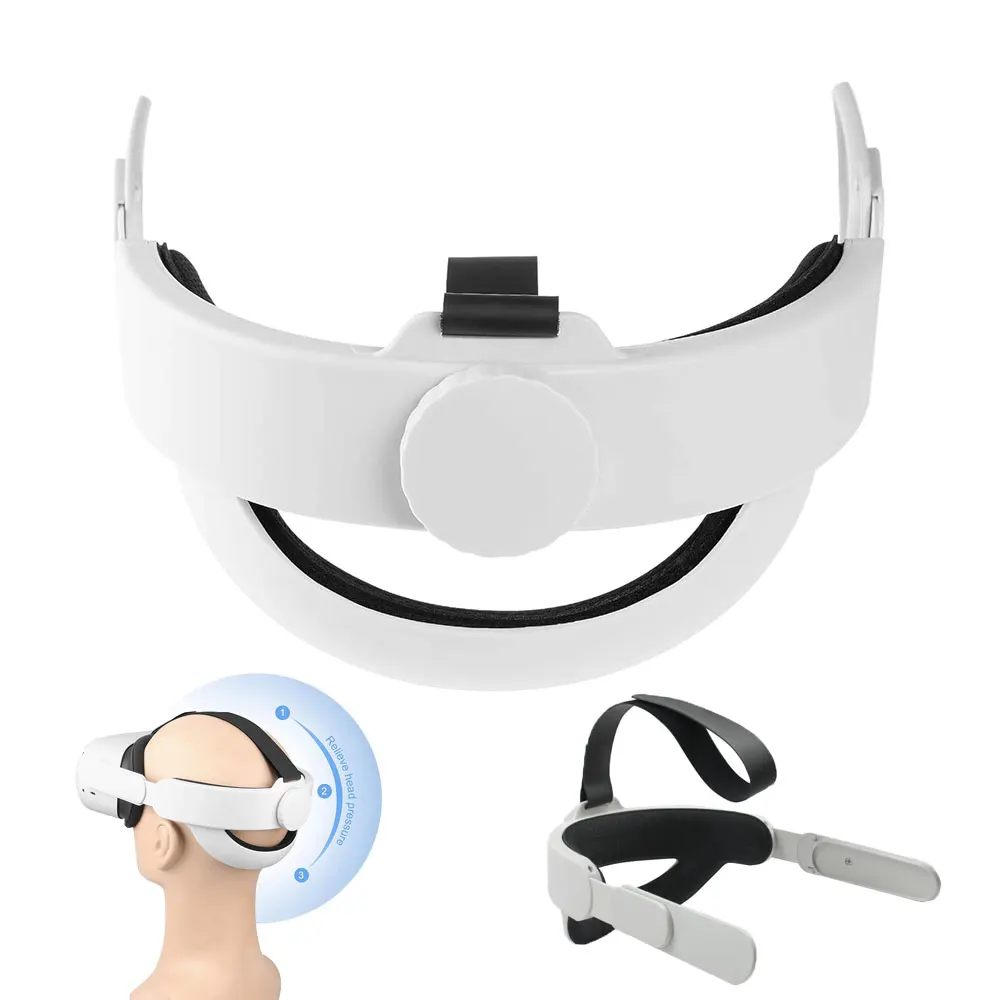 Head-Strap Oculus Quest Vr-Gaming for Enhanced-Support Comfort Reduce-Head-Pressure Adjustable