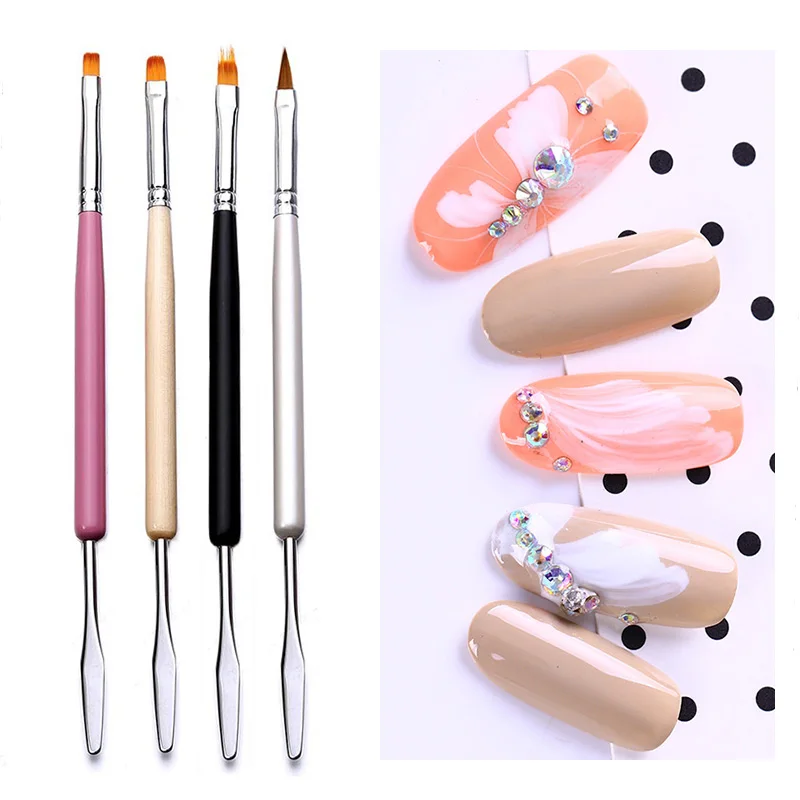 

Dual-ended Nail Art Builder Polish Pen Hard Gel Picker Wood Thin Liner Drawing Pen Painting Brush Manicure Acrylic Gel UV