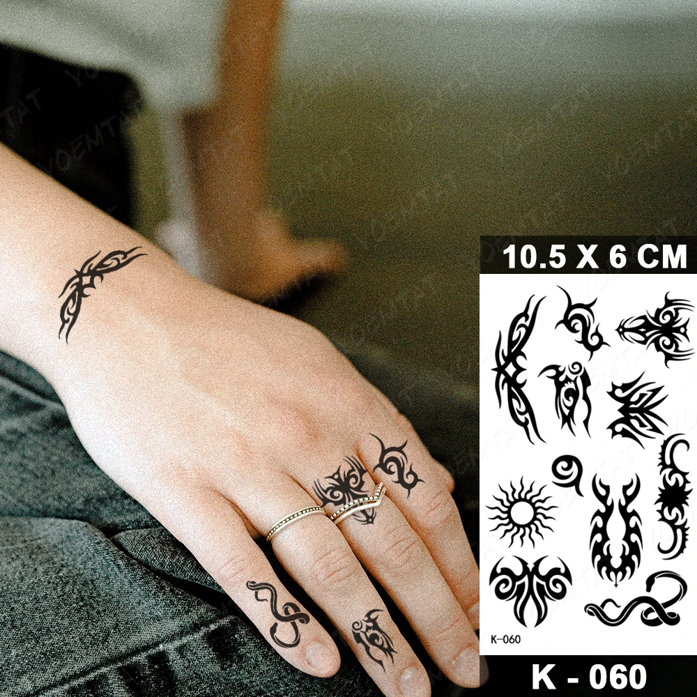Waterproof Temporary Tattoo Sticker Dark Dragon Flash Maori Tribal Totem Arm Wrist Fake Tatto For Body Art Women Men tattoo sticker temporary tattoos