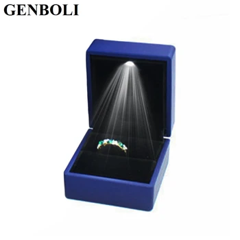 

Hot! Organizer Storage LED Lighted Earring Ring Gift Box Wedding Engagement Ring Jewelry Display