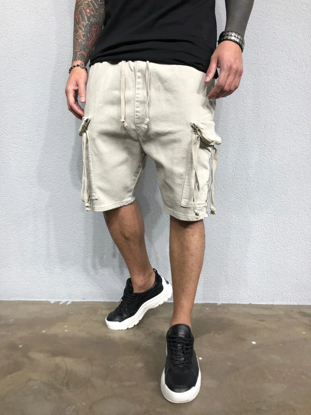 MARKA KRALI-pantalones cortos para correr para hombre, Shorts Harajuku, ropa de calle, con cremallera, para verano