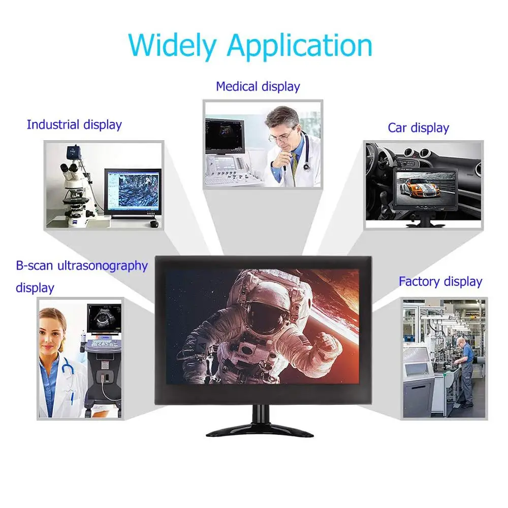 US $55.99 Mini 7 inch portable monitor lcd Full HD 1024x600 diaplay CCTV small monitor pc with VGA HDMI interface for car Reverse ps4