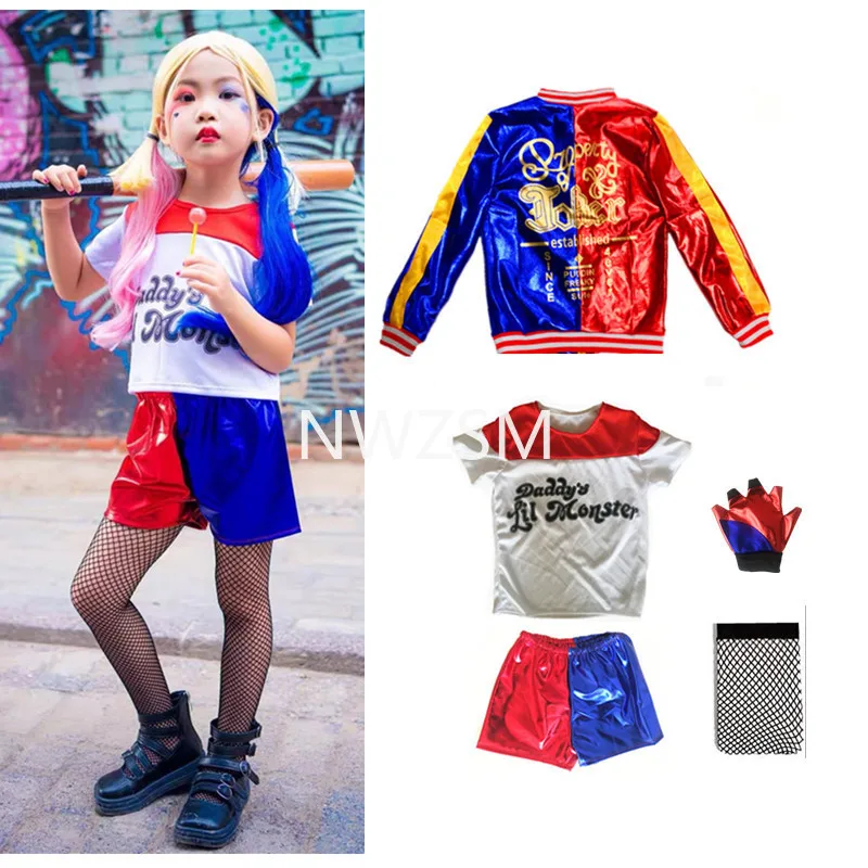 Harley Quinn Suicide Squad Costume Kids Girls Cosplay Costumes Kids